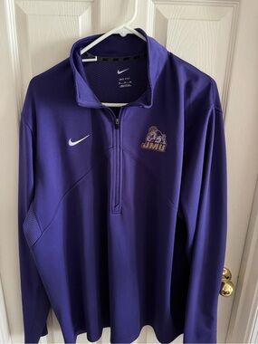 Nike Purple Dri-FIT 1/4 Zip Pullover Jacket with JMU Logo